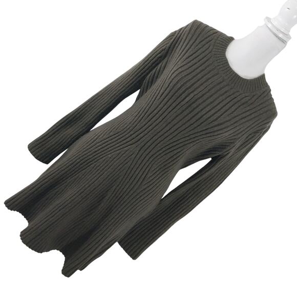 H&M! PLUSH, SNUGGLY KHAKI GREEN KNIT, MIDI LENGTH, SWEATER DRESS! SZ XL - Picture 13 of 13